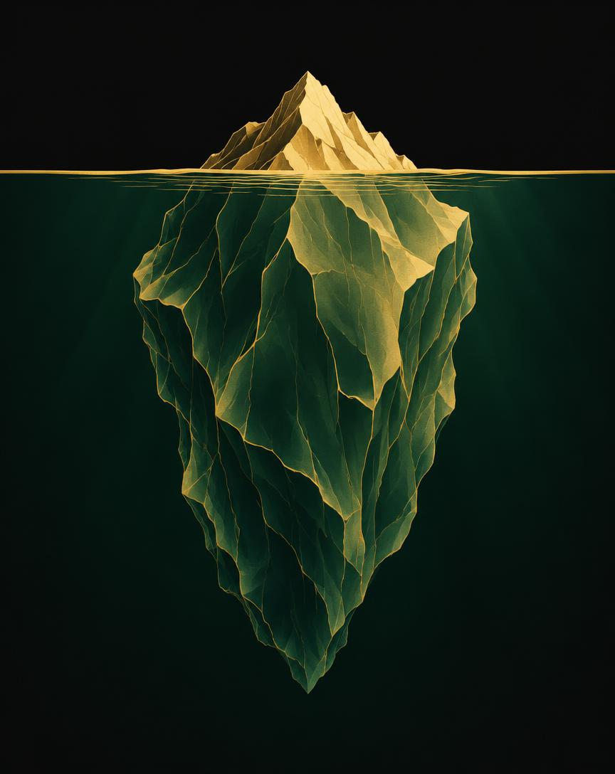 Iceberg: a pontinha é a pele, a massa escondida é a origem no intestino e inflamação